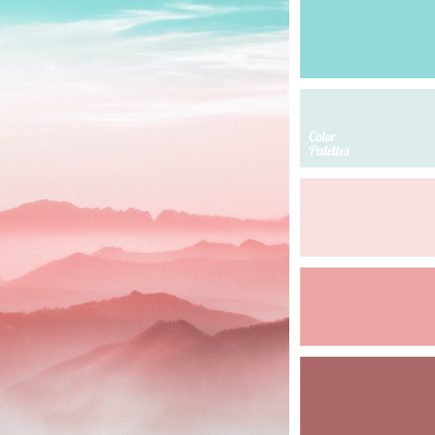 Pink foggy mountains