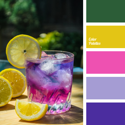 Purple cocktail with lemons